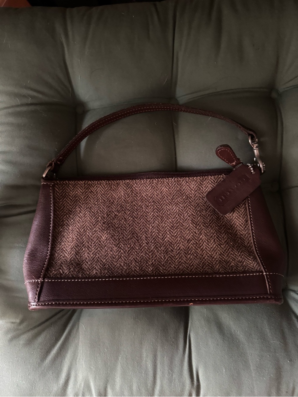COACH Vintage 1999 Bleecker  Tweed & Leather Demi Bag 6112 Beautiful